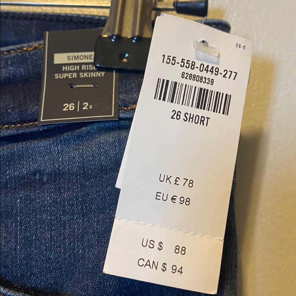Abercrombie Simone High Rise Super Skinny Jeans NWT 26 SHORT 2S Blue Distressed - Picture 6 of 17